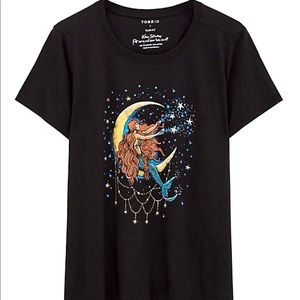 TORRID MOON MERMAID SLIM FIT CREW TEE - BLACK